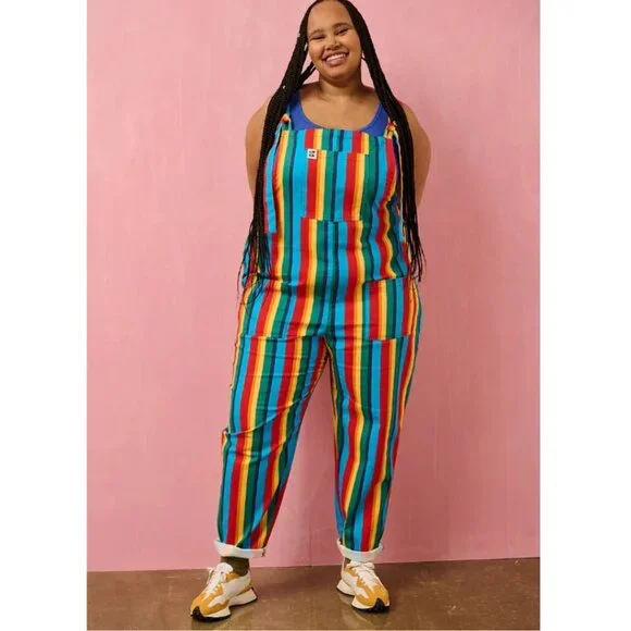 Lucy & Yak Limited Edition Rainbow Dungarees Size US 16 / UK 20R (XL), RARE - Picture 2 of 9
